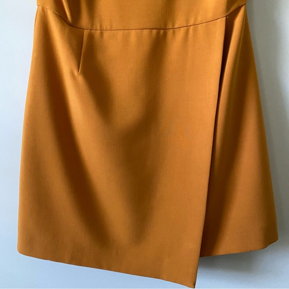 French Connection Whisper Sleeveless Envelope Skirt Dress Golden size 10 - Picture 5 of 15